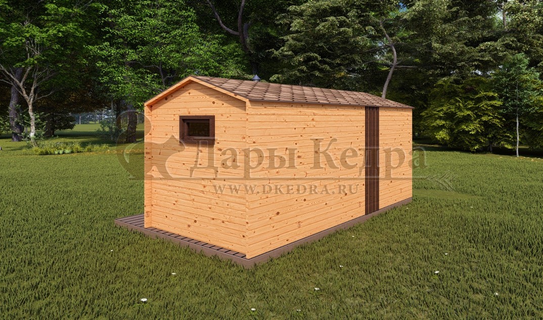 Каркасная баня Барн из кедра 5х2,3 м