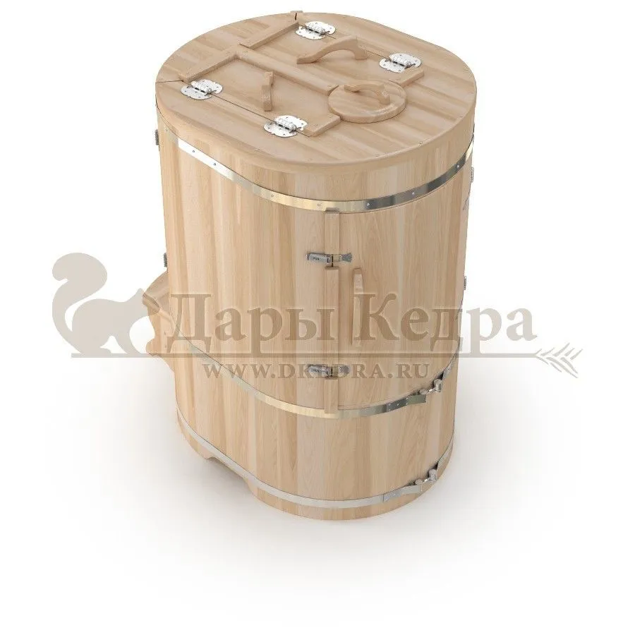 Кедровая бочка (фитобочка) овальная со скосом со встроенным парогенератором «Профессиональная»