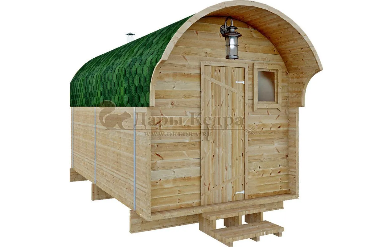 Баня-бочка буханка из кедра 3 метра